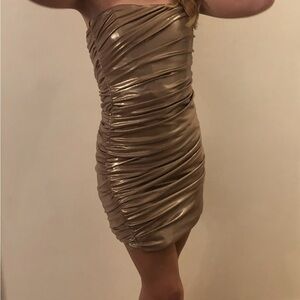 Zara Strapless Metallic Dress
